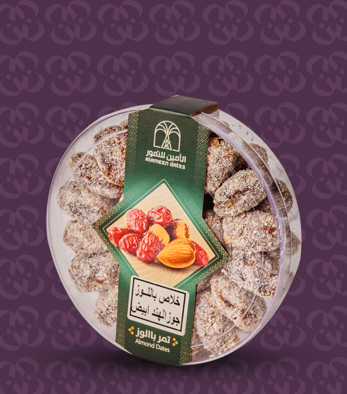تمر خلاص محشي باللوز وجوز الهند الابيض